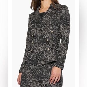 Ming Wang Heritage Fit Double Breasted Knit Blazer